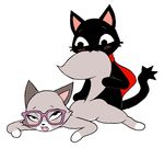  2016 bite blush cat eyewear feline female fucked_silly gamercat_(character) glasses male mammal pixel_(the_gamercat) tagme tail_biting the_gamercat unknown_artist 