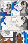  anthro anthrofied big_breasts black_hair blue_hair bra breasts brown_fur cleavage clothed clothing comic dekomaru dialogue earth_pony english_text equine eyewear female friendship_is_magic fur glasses grey_fur grey_hair group hair horn horse mammal my_little_pony navel octavia_(mlp) pegasus pony text thehotroom underwear undressing unicorn vinyl_scratch_(mlp) white_fur wings 
