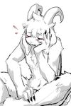  anthro asriel_dreemurr boss_monster caprine claws eyes_closed fur goat head_on_hand horn long_ears mammal nude rosy_cheeks short_tail simple_background sleeping solo tired undertale unknown_artist video_games white_fur 