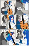  anthro anthrofied big_breasts blue_hair breast_squish breasts cleavage clothed clothing comic dekomaru dialogue duo earth_pony english_text equine eyewear female friendship_is_magic fur glasses grey_fur grey_hair hair horn horse mammal my_little_pony octavia_(mlp) pony text thehotroom unicorn vinyl_scratch_(mlp) white_fur 