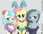  2016 absurd_res anthro anthrofied antonio-sketches blue_eyes blush breasts cleavage clothed clothing coco_pommel_(mlp) costume equine female fluttershy_(mlp) friendship_is_magic group hi_res horse looking_at_viewer mammal marble_pie_(mlp) my_little_pony open_mouth pony purple_eyes wodahseht 