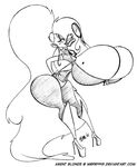  agent_blonde_(character) anthro big_breasts big_butt black_and_white breasts butt canine dog female hair huge_breasts kmorrisoncartoon_(artist) lips long_hair mammal monochrome mrpr1993_(artist) pinup pose voluptuous wide_hips 