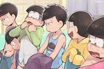  :d black_eyes black_hair blue_pants bottomless bowing briefs brothers brown_eyes closed_mouth commentary_request d: frown hood hood_down hoodie indoors kl lineup looking_to_the_side male_focus matsuno_choromatsu matsuno_ichimatsu matsuno_juushimatsu matsuno_karamatsu matsuno_osomatsu matsuno_todomatsu messy_hair multiple_boys navel no_pants open_mouth open_pants osomatsu-kun osomatsu-san pants print_shirt scared sextuplets shaded_face shirt shirtless siblings sigh sleeves_past_wrists smile standing sweat tank_top twitter_username undershirt underwear undressing wavy_mouth white_shirt 