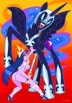  &lt;3 2014 abstract_background all_fours angry armor black_eyes blue_eyes blue_fur blue_sclera breasts butt clothed clothing curtsibling cutie_mark digital_media_(artwork) duo equestibooru_girls equestria_girls equine eyebrows eyelashes fangs female friendship_is_magic fur hair high_heels horn horse human humanoid katana legwear long_hair looking_down looking_up mammal melee_weapon moon multicolored_hair my_little_pony nazi nightmare_moon_(mlp) nipples open_mouth parody pony purple_skin simple_background sparkling stockings swastika sword teeth tongue torn_clothing twilight_sparkle_(eg) watermark weapon winged_unicorn wings yellow_sclera 