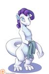  2016 alasou alternate_species anthro blue_eyes dragon female friendship_is_magic hair hi_res looking_at_viewer mouth_hold my_little_pony patreon purple_hair rarity_(mlp) simple_background solo white_background 