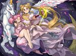  :o barefoot bishoujo_senshi_sailor_moon blonde_hair blue_eyes blush chibi_usa closed_eyes crescent double_bun dress facial_mark forehead_mark gaohappy3344 gloves helios_(sailor_moon) horn jewelry long_hair multiple_girls necklace pegasus pegasus_(sailor_moon) pink_hair pink_skirt princess_serenity red_eyes skirt tsukino_usagi twintails wand white_dress white_gloves 