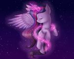 2015 chanceyb cutie_mark equine eyes_closed feathered_wings feathers female feral flying friendship_is_magic fur hair horn magic mammal multicolored_hair my_little_pony purple_feathers purple_fur sky solo star twilight_sparkle_(mlp) winged_unicorn wings 