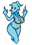  big_breasts bikini breasts cleavage clothed clothing ember_(angstrom) fan_character female huge_breasts mature_female mother navel parent swimsuit undertale video_games wide_hips 