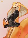  alien armor breasts butt chung-sae cobra female red_eyes reptile scalie snake solo video_games viper_(x-com) x-com 