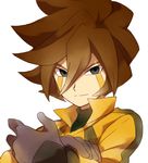  genda_koujirou gloves goalkeeper inazuma_eleven inazuma_eleven_(series) looking_at_viewer male_focus sekina simple_background solo upper_body white_background 