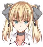  alternate_hairstyle aqua_eyes bismarck_(kantai_collection) blonde_hair blush choker closed_mouth collarbone hair_ribbon hair_up kantai_collection long_hair looking_at_viewer oota_yuuichi portrait ribbon sidelocks sketch smile solo twintails twintails_day 