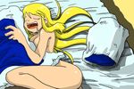  agrias_oaks amahara_(amahara_teikoku) blonde_hair breasts cleavage final_fantasy final_fantasy_tactics large_breasts nude sleeping solo 