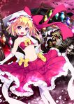  :d adapted_costume animal bandeau bare_shoulders bat blonde_hair blush bow bowtie car clenched_teeth collarbone crystal demon_wings detached_collar dutch_angle elbow_gloves evil_grin evil_smile fang flandre_scarlet flying frilled_hat frills gloves grin ground_vehicle hair_between_eyes hands_on_own_cheeks hands_on_own_face hat hat_bow itasha long_skirt looking_at_viewer midriff mob_cap motor_vehicle multiple_girls navel open_mouth purple_eyes race_queen red_bow red_skirt side_ponytail silhouette skirt smile stomach teeth tooth touhou walking white_bow white_gloves white_hat wings yaki_mayu yellow_bow yellow_neckwear 