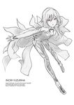  absurdres bad_id bad_pixiv_id bare_shoulders black_legwear breasts cancell cleavage guilty_crown hair_ornament hairclip highres long_hair looking_at_viewer medium_breasts navel open_mouth red_eyes sketch solo spot_color twintails yuzuriha_inori 