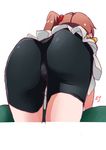  ass bike_shorts brown_hair futami_mami idolmaster idolmaster_(classic) shift_(waage) side_ponytail solo 