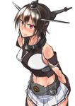  alternate_hair_length alternate_hairstyle bare_shoulders kantai_collection killing-inthe-name nagato_(kantai_collection) red_eyes short_hair skirt solo younger 