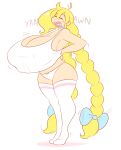  blonde_hair breasts curvy gigantic_breasts theycallhimcake thighhighs 