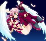  angel_wings boots feathers fujimon green_eyes head_wings mecha_musume original pink_hair revealing_clothes solo thigh_boots thighhighs wings 