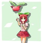  animal_ears costume frills gen_2_pokemon hair_ribbon hoppip lowres moemon personification pokemon pokemon_(creature) ribbon short_hair skirt solo tenjou_ryuka yellow_eyes 