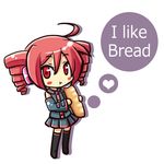  :t ahoge bad_id bad_pixiv_id baguette blush_stickers bread chibi detached_sleeves drill_hair eating english food heart kasane_teto kuromine_nakatoki red_eyes red_hair short_hair simple_background skirt solo thighhighs twin_drills twintails utau 