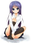  blue_eyes blue_hair breasts cleavage covered_nipples hiiragi_miki long_hair lucky_star mature medium_breasts shing_(sorairo_factory) solo 