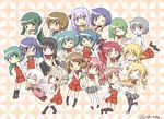  6+girls akemi_homura blonde_hair blue_hair chika_(hidamari_sketch) creator_connection crossover everyone glasses green_hair hair_ornament hair_ribbon hidamari_sketch hiro kamijou_kyousuke kaname_madoka long_hair mahou_shoujo_madoka_magica mahou_shoujo_madoka_magica_movie matsuri_(hidamari_sketch) miki_sayaka miyako momoe_nagisa multiple_girls natsume_(hidamari_sketch) nazuna nori pantyhose pink_eyes pink_hair ribbon sae sakura_kyouko saotome_kazuko school_uniform shizuki_hitomi short_hair short_twintails smile tomoe_mami twintails twitter_username ume-sensei umiroku white_hair x_hair_ornament yellow_eyes yoshinoya yuno 