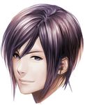  black_hair face male_focus purple_eyes realistic smile solo touken_ranbu yagen_toushirou yuzuki_kaoru 