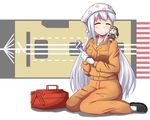  equipments_fairy_(kancolle) gray_hair hat kantai_collection long_hair shoukaku_(kancolle) tagme_(artist) 