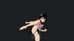  araragi_karen bakemonogatari barefoot black black_hair dark kick monogatari_(series) nisemonogatari panties scarf shirahama_kouta short_hair skirt underwear upskirt 