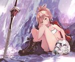  blonde_hair boots breasts cleavage fate/apocrypha fate/grand_order fate/stay_night green_eyes mordred necklace ponytail star_wars sword tokopi weapon 