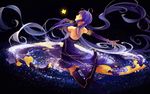  boots dress elbow_gloves feng_you garter_belt purple_hair stardust stars thighhighs twintails vocaloid vocaloid_china 