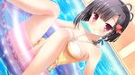  :o afloat antenna_hair bangs black_hair braid breasts fish_hair_ornament game_cg hair_ornament highres ikegami_akane innertube long_hair looking_at_viewer medium_breasts one-piece_swimsuit pool short_hair solo swimsuit takamiya_nanaka water wet yome_sagashi_ga_hakadori_sugite_yabai. 