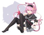  aliasing animal_ears catgirl collar garter goth-loli headband komeiji_satori lolita_fashion nogisaka_kushio pink_hair short_hair tail thighhighs touhou transparent 