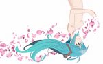  aqua_hair hatsune_miku long_hair ns.x petals twintails vocaloid 