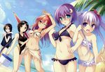  aqua_eyes beach bikini braids breasts brown_hair cleavage fang flowers group headdress long_hair lucato_(only_sense_online) magi_(only_sense_online) male myu_(only_sense_online) navel only_sense_online ponytail purple_eyes purple_hair red_hair short_hair swimsuit toutobi_(only_sense_online) trap umbrella underboob white_hair wink yellow_eyes yukisan yun_(only_sense_online) 