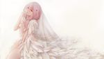  breasts feathers guilty_crown open_shirt pink_eyes pink_hair white yukineko yuzuriha_inori 