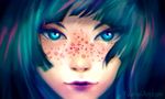  aqua_eyes aqua_hair close original realistic watermark wenqing_yan 