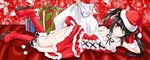  bicolored_eyes black_hair christmas date_a_live hat santa_costume santa_hat tokisaki_kurumi tsubasaki 
