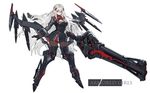  kishiyo long_hair mechagirl original pantyhose red_eyes weapon white white_hair 