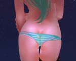  ass cropped ctrlz77 green_hair hatsune_miku panties striped_panties underwear vocaloid 