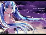  aqua_eyes aqua_hair clouds hatsune_miku long_hair sunset tie twintails vocaloid yuruno 