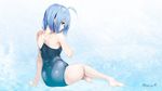  barefoot blue_eyes blue_hair dlsite.com elle_sweet original paseri school_swimsuit swimsuit tagme wet 