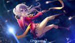  blue_eyes camera charlotte hc kneehighs logo long_hair skirt space stars tomori_nao twintails 