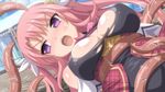  breasts cleavage close game_cg hikari_(sakura_angels) pink_hair purple_eyes sakura_angels tentacles winged_cloud_(wanaca) 