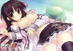  alia&#039;s_carnival black_hair blush bra breasts long_hair mitha nanawind nipples open_shirt panties pussy saijo_karin scan see_through seifuku skirt thighhighs underwear wet 