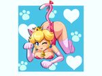  animal_ears ass blonde_hair blue_eyes breasts catgirl cleavage crown elbow_gloves princess_peach sigurdhosenfeld super_mario tail thighhighs 