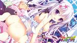  ass barefoot breasts escu:de garter gray_hair hanabishi_honoka long_hair nipples nopan panical_confusion see_through shiramochi_sakura tail 