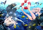  218 2girls animal breasts bubbles cameltoe fish kantai_collection ro-500_(kancolle) school_swimsuit swim_ring swimsuit u-511_(kancolle) underwater water 
