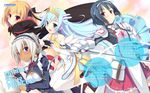  armor breasts calendar cape chuuni_hime_no_teikoku cleavage dark_skin dress game-style game_console glasses group maid pointed_ears sword tagme_(character) thighhighs weapon 