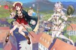  atelier_sophie book boots choker city garter_belt gust_(company) horns landscape necklace no_bra noco plachta scenic short_hair sophie_neuenmuller staff stockings tail thighhighs weapon yuugen 